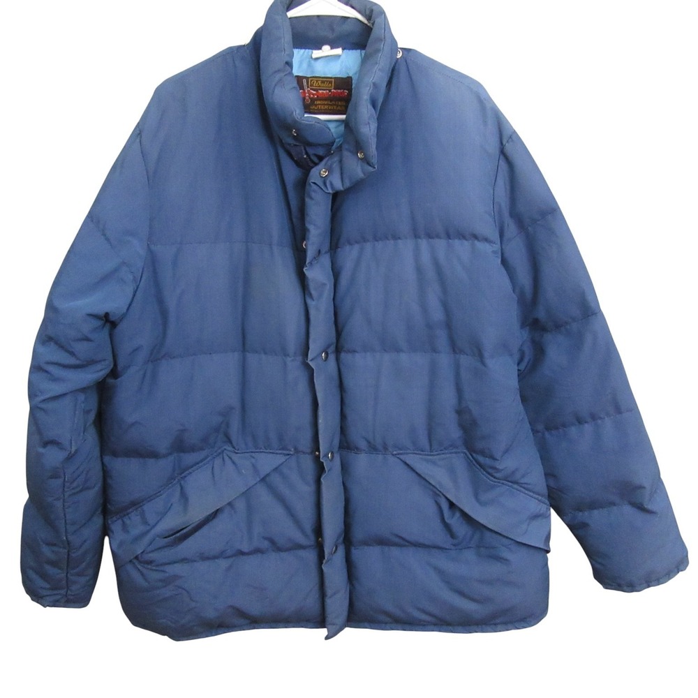 Vintage WALLS Blizzard Pruf Insulated Jacket Men XL Light Blue Quilt Puffer Work